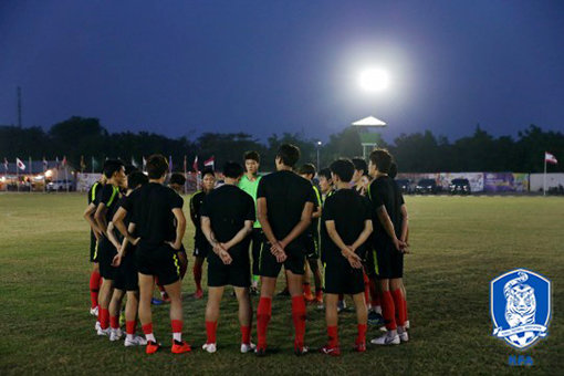 2018자카르타-팔렘방아시안게임 한국 남자 축구대표팀이 훈련을 하고 있는 모습. 사진제공｜대한축구협회