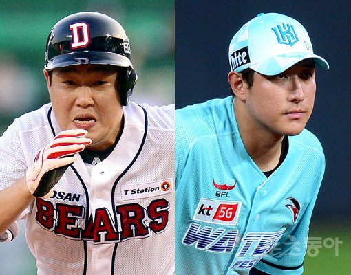 두산 양의지(왼쪽)-KT 황재균. 스포츠동아DB