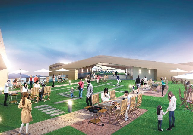 ‘라마다 평창 호텔&스위트’ 옥상바베큐장.