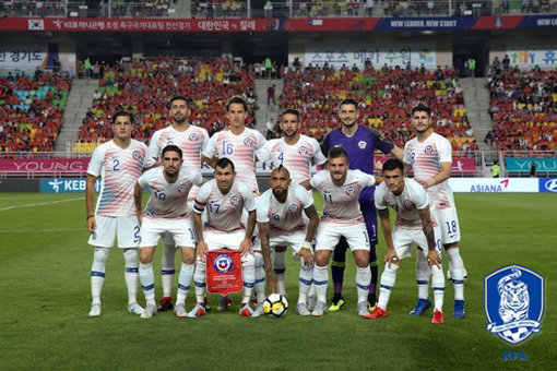 칠레 남자 축구대표팀. 사진제공｜대한축구협회