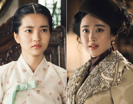 tvN 드라마 ‘미스터 션샤인’의 김태리(고애신)(왼쪽)-김민정(쿠도 히나). 사진제공｜화앤담픽쳐스