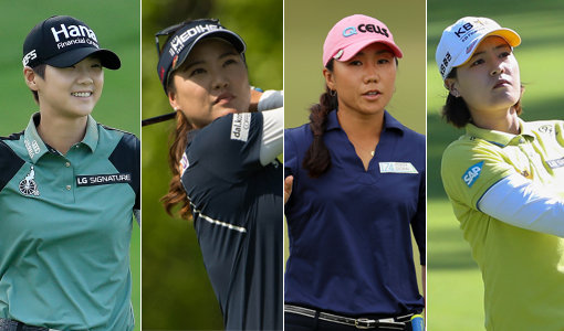 박성현-유소연-김인경-전인지(왼쪽부터). 사진제공｜LPGA·PGA of America·LG전자