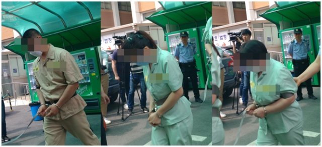 6월29일 오후 1심 선고공판을 앞두고 준희양 사망사건 피고인들이 법정에 들어가고 있다.© News1