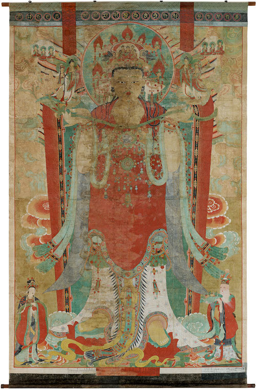 보물로 지정 예고된 1714년 화승 9명이 제작한 경북 군위군 법주사의 괘불도(부분). 문화재청 제공