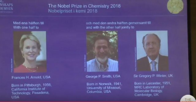 2018년 노벨화학상 수상자. © News1