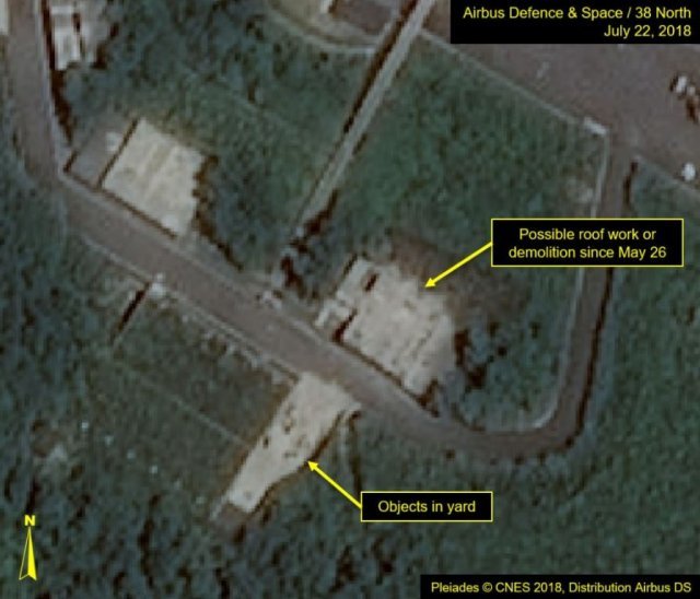 7월22일자로 촬영된 북한 서해발사장 일대 위성사진. <출처=38노스>