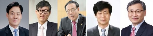 서울대 총장 예비후보 5인. 왼쪽부터 강태진 공과대 명예교수(66), 남익현 경영대 교수(55), 오세정 자연과학대 명예교수(65), 이우일 공과대 교수(64), 정근식 사회과학대 교수(60) (서울대 홈페이지 캡처) © News1