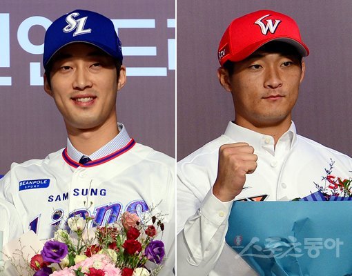 삼성 이학주(왼쪽)-SK 하재훈. 스포츠동아DB