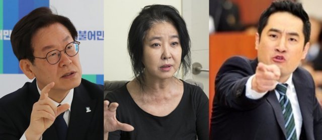 (왼쪽부터) 이재명 경기도지사, 배우 김부선, 강용석 변호사. 사진=동아일보DB, 강 변호사 페이스북