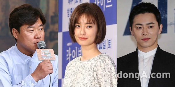 왼쪽부터 나영석 PD, 배우 정유미, 조정석. 사진=동아닷컴DB