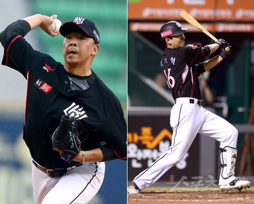 KT 김사율-박기혁(왼쪽부터). 스포츠동아DB