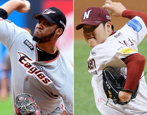 한화 샘슨(왼쪽)-넥센 한현희. 스포츠동아DB