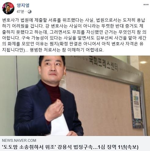사진=양지열 변호사 페이스북 갈무리