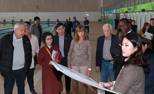 지난달 27일부터 31일까지 FINA 대표단이 광주를 방문했다. 사진제공｜2019 광주세계수영선수권대회 조직위원회