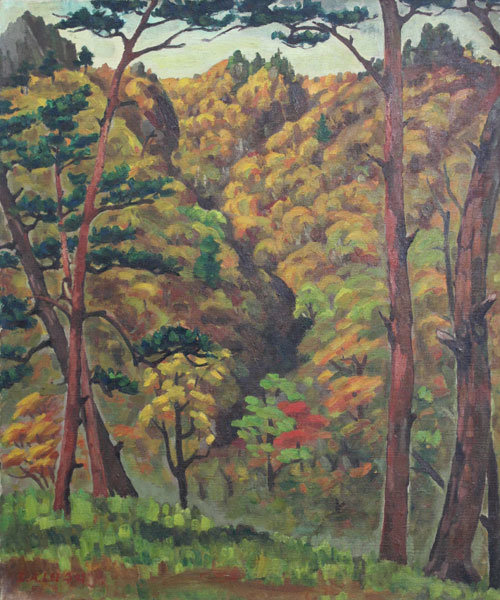 이수억 화백의 1960년대 작품 ‘만추의 가을산’. 이수억 화백 유족 제공