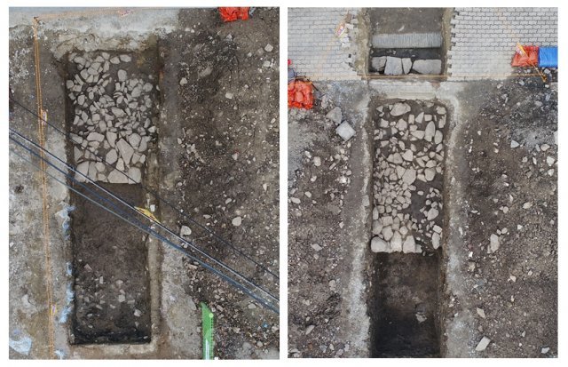 한국전통문화전당 북동쪽 주차장 부지서 발견된 전주부성 성곽 흔적(전주시 제공) © News1