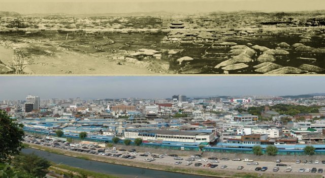 전주부성, 풍남문, 남부시장의 과거와 현재 모습/뉴스1 DB