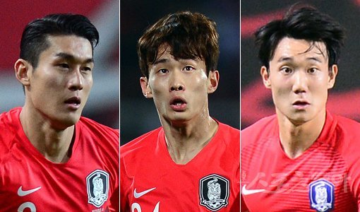 한국 남자 축구대표팀 이용-김문환-이유현(왼쪽부터). 스포츠동아DB