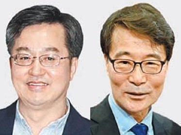 (왼쪽부터) 김동연 부총리, 장하성 전 정책실장