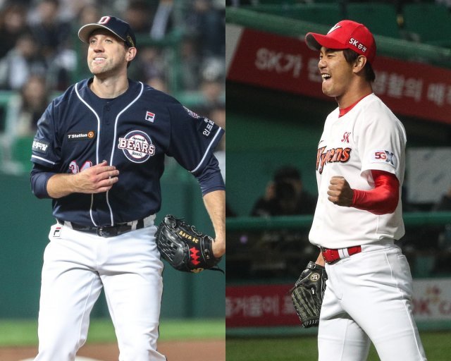 SK 와이번스 김광현과 두산 베어스 조쉬 린드블럼. © News1