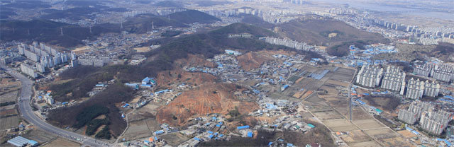 검단신도시가 들어서는 인천 서구 당하·마전·불로·원당동 일대. 서울 마곡지구와 김포한강신도시를 연결하는 신도시로 약 18만 명이 거주한다. 인천도시공사 제공
