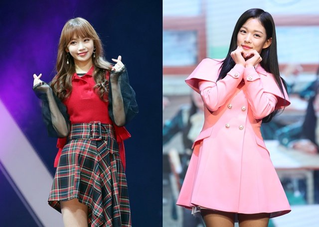 (왼쪽부터) 아이즈원 김채원, 프로미스나인 이채영 © News1