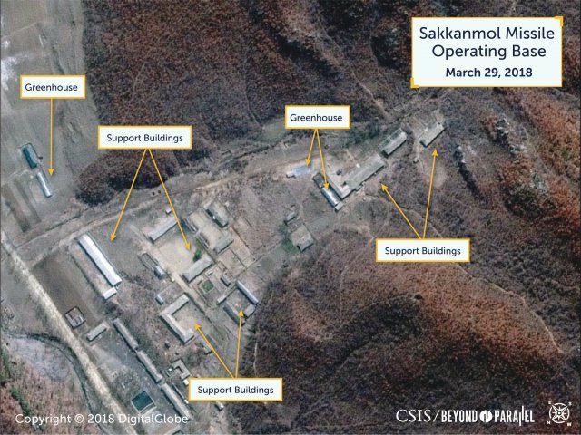 북한 삭간몰 미사일 기지 위성사진. (미국 CSIS 보고서) © News1
