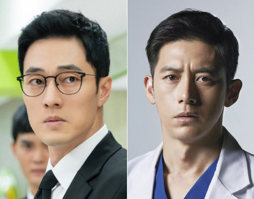 MBC 드라마 ‘내 뒤에 테리우스’의 소지섭(왼쪽)-SBS 드라마 ‘흉부외과: 심장을 훔친 의사들’의 고수. 사진제공｜MBC·SBS