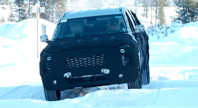 스웨덴 북부 소도시 아리에플로그에서 진행된 현대자동차 팰리세이드 성능 테스트 모습. 현대자동차 제공