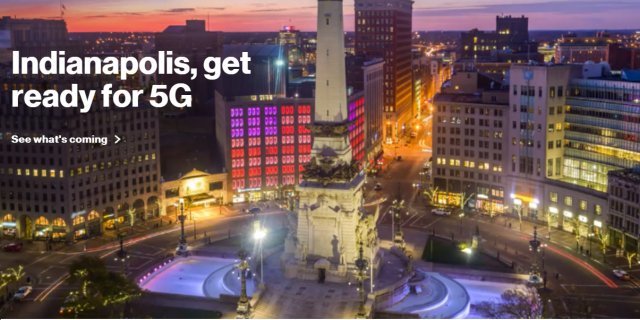 미국 이동통신사 버라이즌이 오는 10월1일부터 인디애나폴리스 등 일부 지역을 중심으로 5G 상용 서비스를 시작한다고 밝혔다.(버라이즌 홈페이지 캡처)