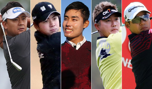 박상현-이형준-박효원-이태희-문도엽(왼쪽부터). 사진제공｜신한금융그룹·KPGA·JNA GOLF