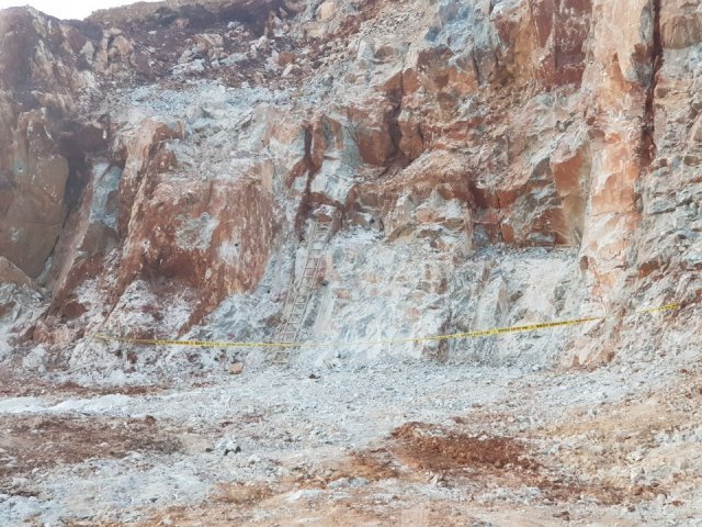 낙석으로  근로자가  사망한 단양군 매포읍  (주)백광소재  광산 현장. © News1