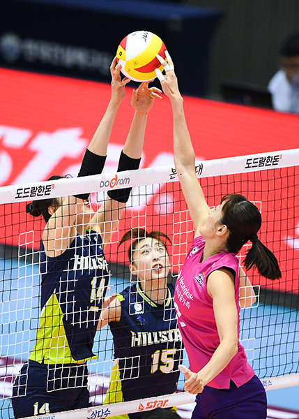 지난 11월14일 흥국생명-현대건설의 경기. 사진제공｜KOVO