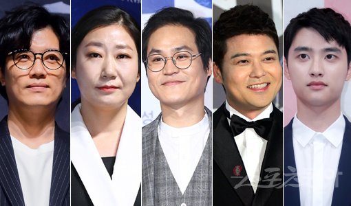 박희순-라미란-김성균-전현무-도경수(왼쪽부터). 스포츠동아DB·동아닷컴DB