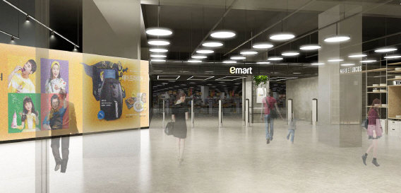 이마트 의왕점 디지털사이니지 조감도.