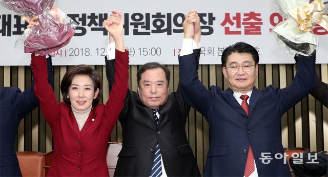한국당 원내대표 나경원 선출… 복당파 견제한 친박 표 몰렸다