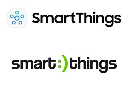 삼성전자가 서비스 중인 사물인터넷(IoT) 플랫폼 ‘스마트싱스’ 상표(위)와 독일 뮌헨에 본사를 둔 기업 ‘스마트싱스 솔루션즈(smart things solutions GmbH)’의 상표권. © News1