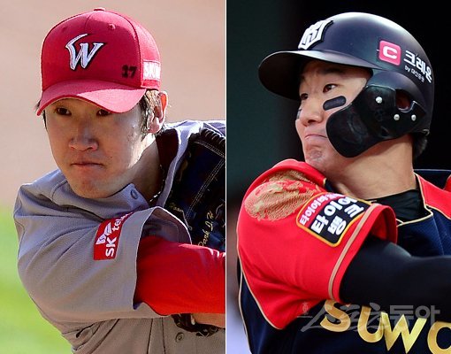 SK 박종훈(왼쪽)-KT 오태곤. 스포츠동아DB