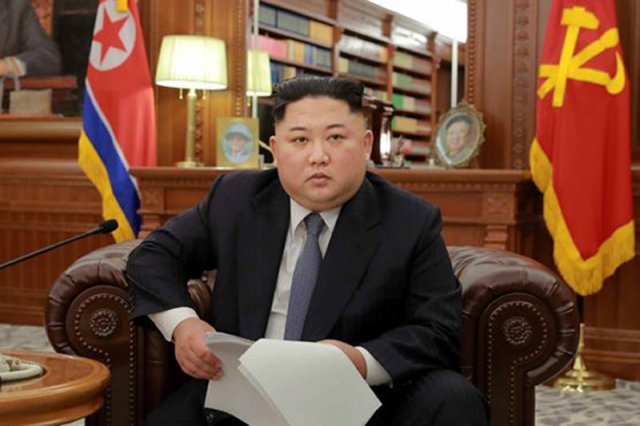 김정은 북한국무위원장은 1일 새해 정책 방향을 제시하는 신년사를 발표했다. .(노동신문) 2019.1.1/뉴스1