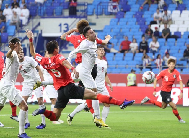 아시안컵 축구대표팀 정우영이 7일 오후(현지시간) 아랍에미리트 두바이 알 막툼 스타디움에서 열린 2019 아시아축구연맹(AFC) 아시안컵 조별리그 C조 대한민국과 필리핀의 경기에서 슛을 하고 있다. © News1