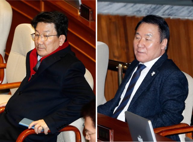권성동(왼쪽), 염동열 자유한국당 의원.뉴스1 © News1