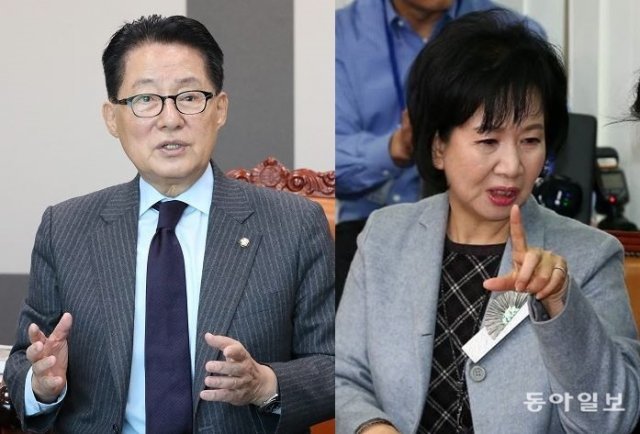 (왼쪽부터) 박지원 의원, 손혜원 의원. 사진=동아일보 DB