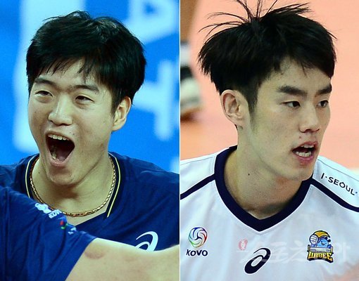 한국전력 공재학(왼쪽)-신으뜸. 스포츠동아DB
