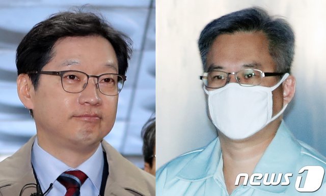 김경수 경남지사(52)와 ‘드루킹’ 김모씨(50) © News1