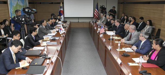 지난해 6월 열린 한미 방위비 분담 협상 제 4차 회의.