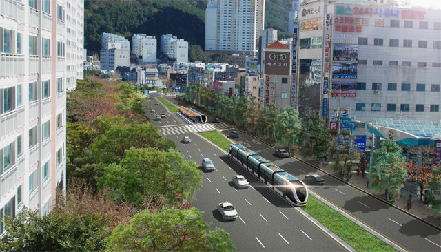 2022년이면 부산 남구에서 운행할 예정인 트램 조감도. 부산시 제공