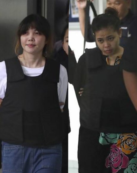 김정남 살해 혐의로 체포된 도안 티 흐엉(왼쪽)과 시티 아이샤.