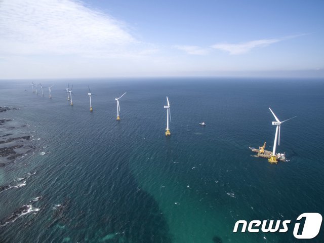 제주시 한경면 두모리 탐라해상풍력발전단지 전경.(한국남동발전 제공)