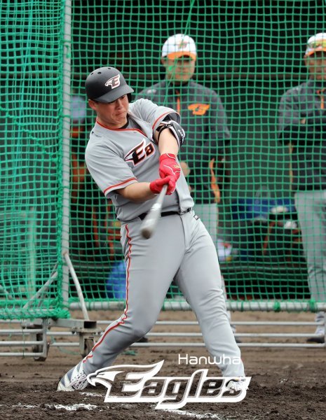 일본 오키나와 스프링캠프에 합류한 한화 신인 노시환. 사진제공｜한화 이글스