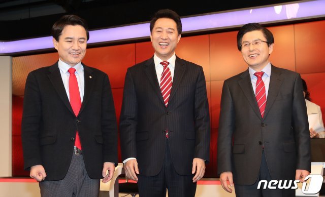 김진태(왼쪽부터), 오세훈, 황교안 자유한국당 2.27 전당대회 당대표 후보 © News1